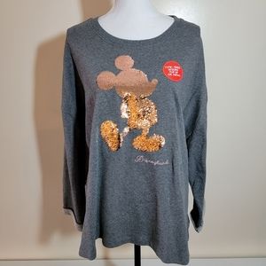 Disney Sequin Color Change Mickey Mouse Sweatshirt 1X